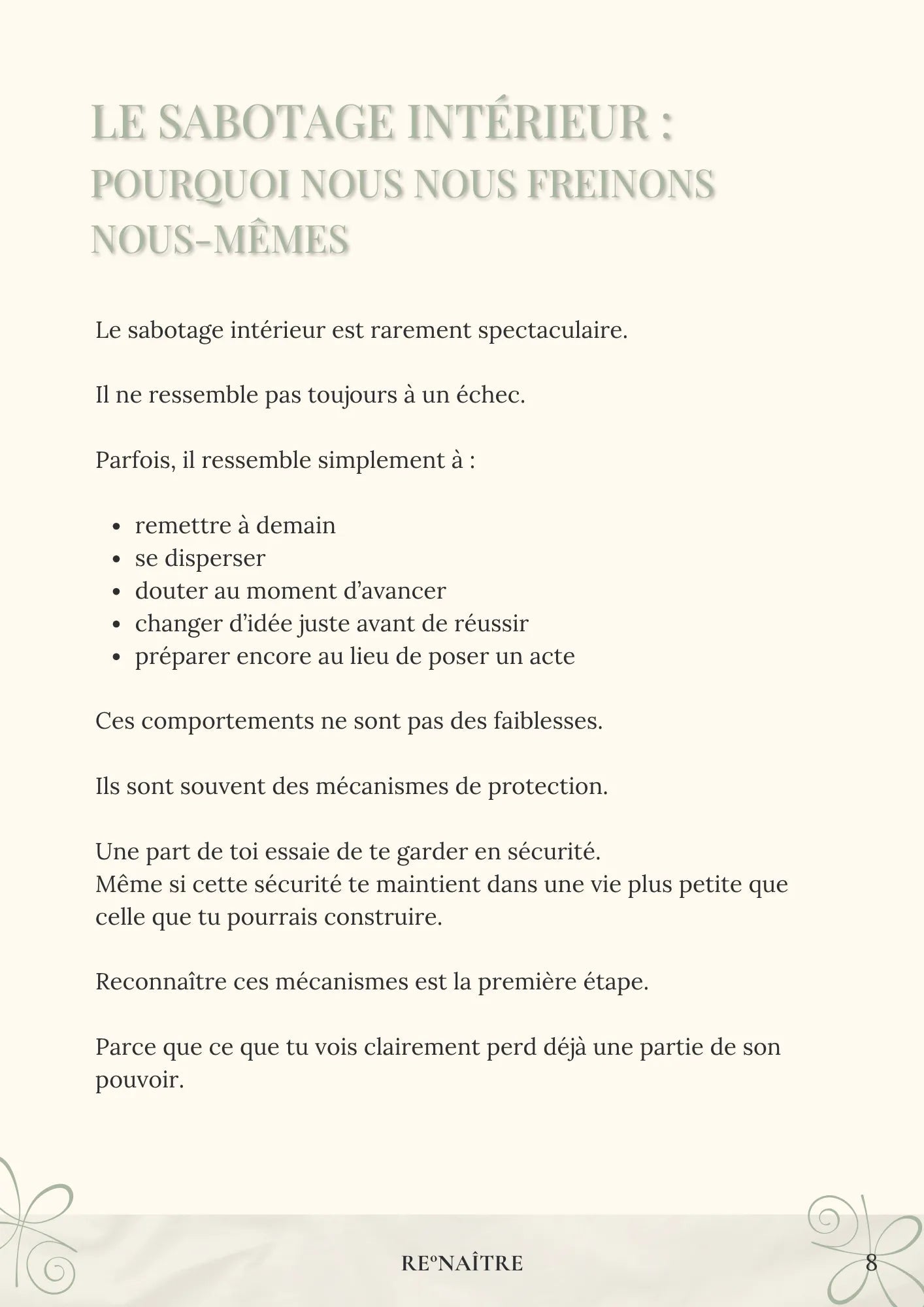J’avance sans saboter - Ebook Alignement intérieur - RE°NAÎTRE