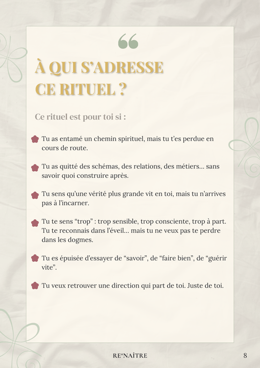 "Je me rappelle de qui je suis" - Rituel de reconnexion à soi - RE°NAÎTRE